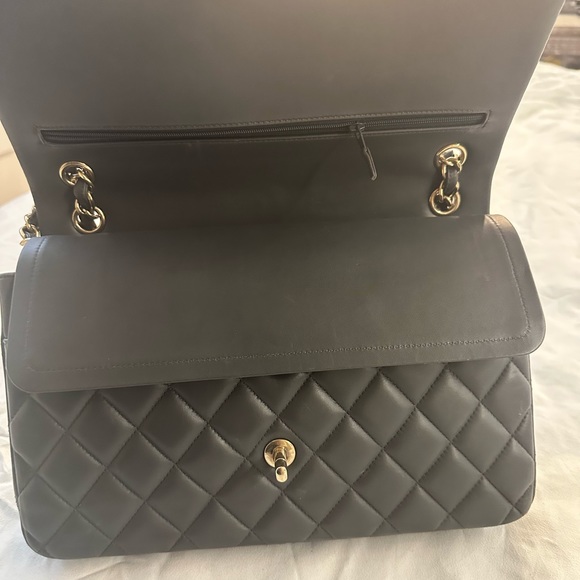 ❌SOLD❌ Authentic Chanel Jumbo Double Flap Dark Gray with Silver Hardware - Picture 10 of 15